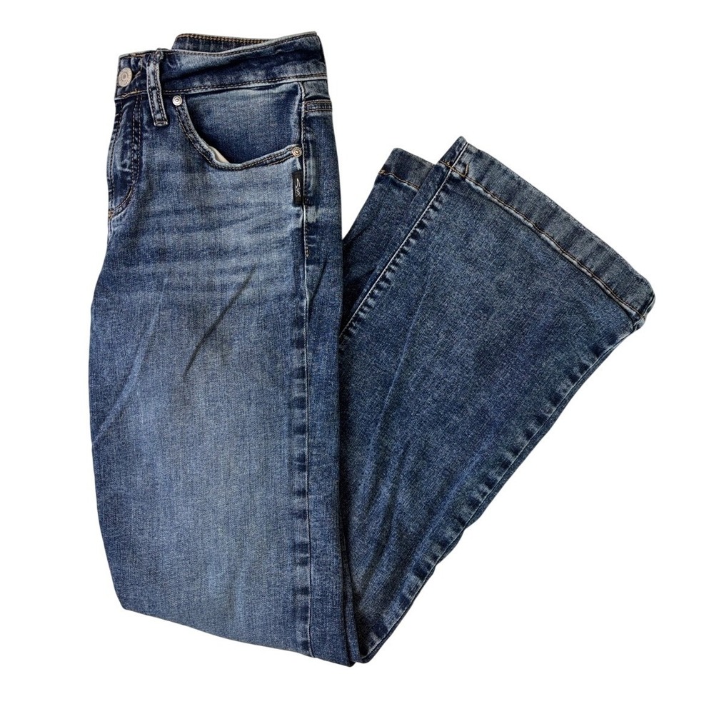 Silver Jeans Co Suki Trouser Blue W28 L33 Mid Rise Wide Leg Denim